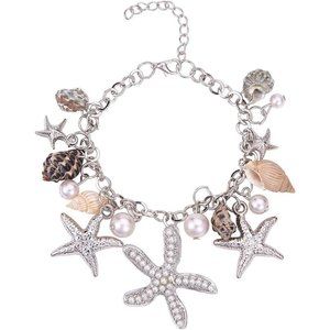 New Starfish Shell Anklet Bracelets Conch Starfish Faux Pearl Anklet Bra…